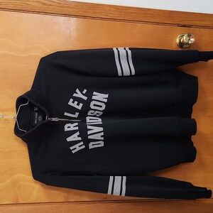 Mens Sweatshirt, 1/4 Zip, Harley-Davidson, Large, Black